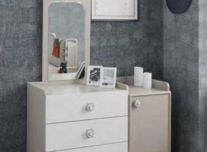 Children Chest of drawers with Mirror Beige Modern Chests of drawers Designer Luxury Wood