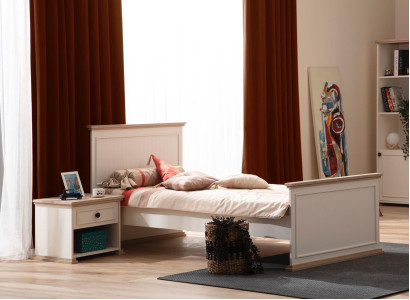 Bed single bed Bedside table Bedroom 2pcs. Modern luxury furniture new
