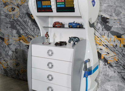 Designer Chests of drawers Wardrobe Shelf Childrens room Chest of drawers Petrol station new