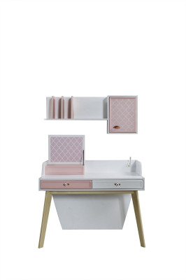 Desk Wall shelf Wood Childrens room Desks Room Furniture Design Pink