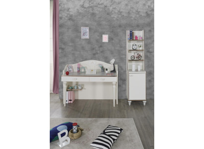 Desk Childrens room Bookshelf 2 pcs. Set Wood Shelf Furniture White