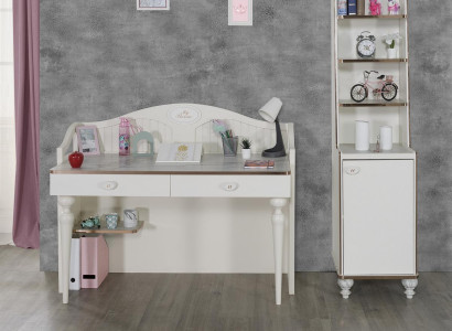 Desk Childrens room Bookshelf 2 pcs. Set Wood Shelf Furniture White