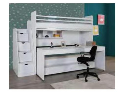 Bunk bed Childrens bed Youth room Wood Children Room White Bed new
