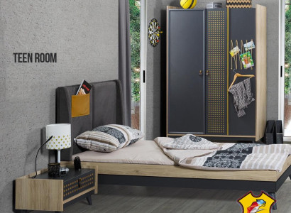 Designer Childrens room Bedroom Bedside table Bed Wardrobe 3pcs
