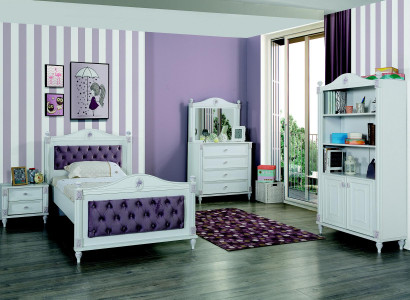 Design youth room set bed bedside tables chest of drawers complete 4 pieces.