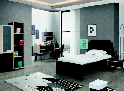 Complete's Designer Youth Room Bed Childrens room Furniture Bedside table 5 pieces.