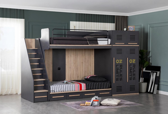 Elegant children's room bed bunk loft bed luxury youth bed beds