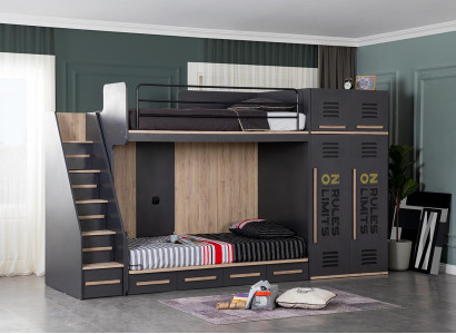 Elegant children's room bed bunk loft bed luxury youth bed beds