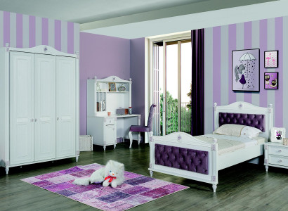 Childrens room Set Furniture Bed Bedside table Wardrobe Furniture Set 4pcs
