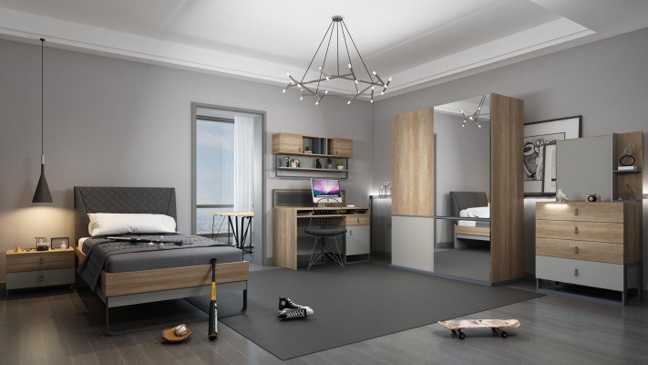 Youth Room Set Bed Wardrobe Children Bedroom new 5-piece set