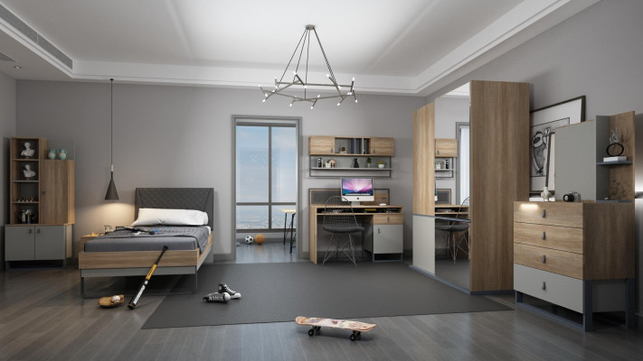 Youth Room Set Bed Wardrobe Children Bedroom new 5-piece set