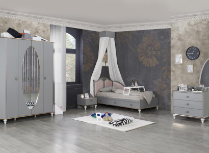 Childrens room Design Set Bed Bedside table Chest of drawers Wardrobe 4 pcs.