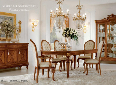 Luxury Dining set Dining room Dining table Chair Display case Sideboard Set 8 pieces