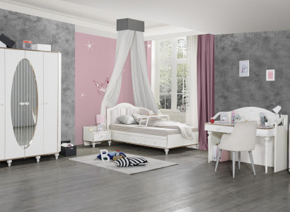 Bedroom set 5 pieces. Bed Bedside table Desk Childrens bed Furniture