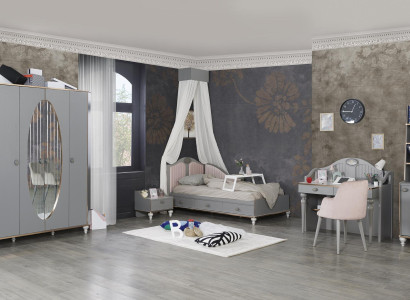 Childrens room Furniture 5-piece Set Design Bed Bedside table Wardrobe