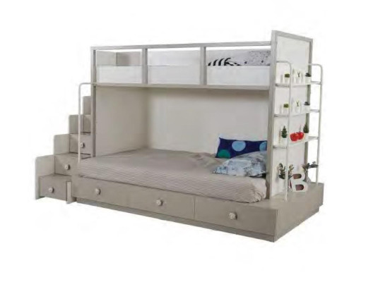 Childrens room Bedroom Set Wood Furniture Bunk bed Loft bed Table 3pcs