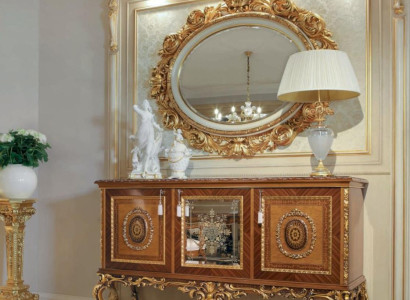 Luxury Sideboard Chest of drawers Gold Cabinets Wood Living room Furniture Wardrobe