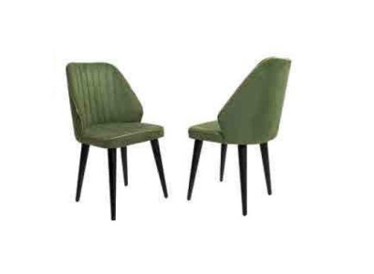 Green chair on black wooden legs for the Dining room new Comfort ables Model