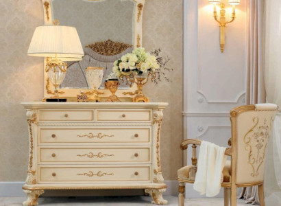 Sideboard Chest of drawers Mirror Cabinets Wood Beige Set Bedroom Luxury