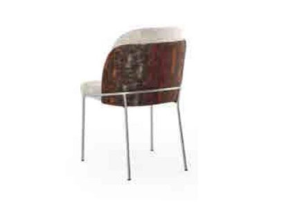Original dining chair with white color on stainless steel legs for your dining room