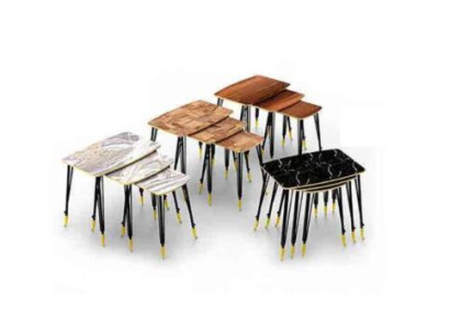 3 luxurious coffee tables on black legs from stainless steel for your living room