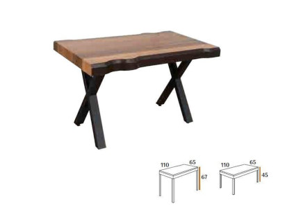 Wood coffee table on black legs for your living room original design model