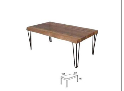 Wooden coffee table on black original legs for your living room original