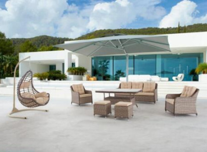 Modern Garden Furniture Table Armchair Stool Porch Sofa Suite 6pcs. new