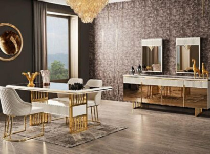 Dining table 6x Chairs Dining room Set Dining set Modern Sideboard Suite
