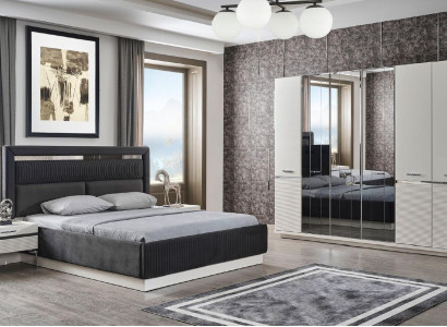 Bed 2x Bedside tables Wardrobe Bedroom Sets Design Luxury Set