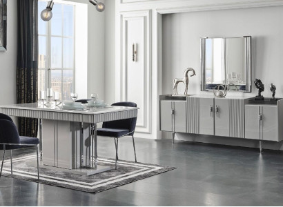 Complete Suite Dining set Dining table Sideboard 6xChairs Dining set 9 pieces.