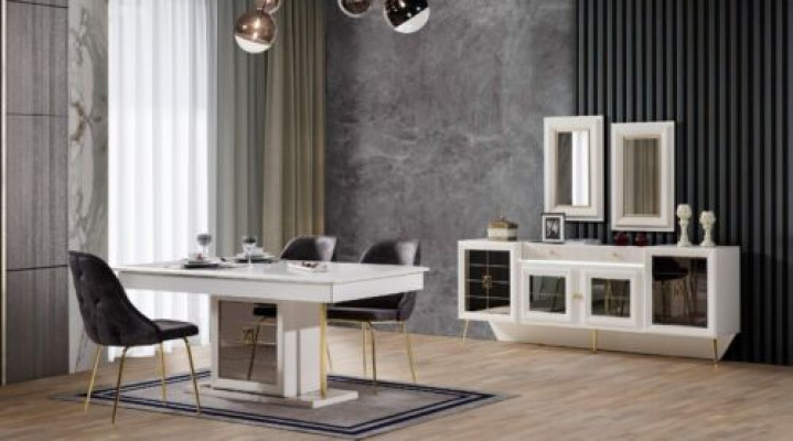 Complete Set Dining table 6xChairs Dining room Set Ess Group Wood Table 9pcs