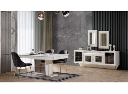 Complete Set Dining table 6xChairs Dining room Set Ess Group Wood Table 9pcs