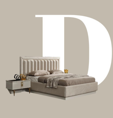 Bedroom Bed Bedside table Wardrobe new 4-piece luxury design white