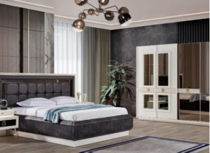 Bedroom Set Design Modern Luxury Furniture Bed 2x Bedside tables 4pcs.