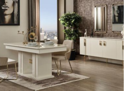 Suite dining set 9 pieces. Dining set Dining table 6xChairs Sideboard White