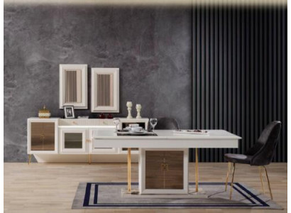 Luxury Dining Table 6x Chairs Designer Modern Wood Furniture Living Room