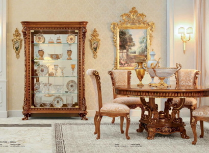 Suite Dining room Dining table Chair Display case Dining set Brown Set 7 pieces