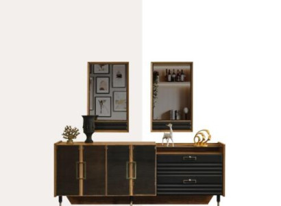 Sideboard Italian Style Mirror 2-piece Chest of drawers Sideboard Wardrobe Wood