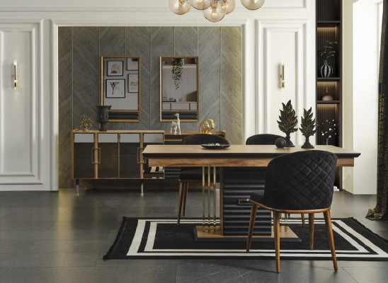 Sideboard Italian Style Mirror 2-piece Chest of drawers Sideboard Wardrobe Wood