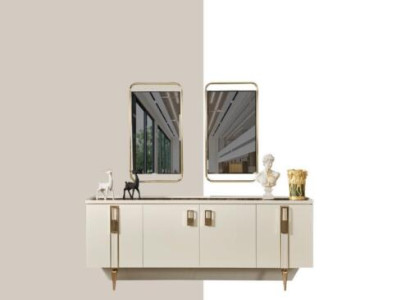 Sideboard with Mirror Living room Design new Luxury Furniture Console Wood