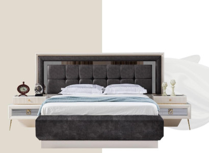 Bedroom Modern Wood Textile Beds Bed Upholstered bed Luxury Double