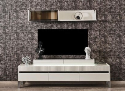 Wall unit Living room Set Italian Style Lowboard Wall shelf Set White