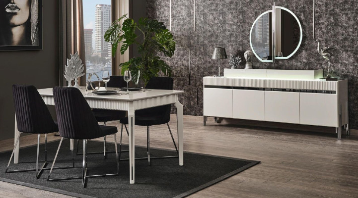 Dining table Table Dining room Italian Wood Design Luxury Modern Gray
