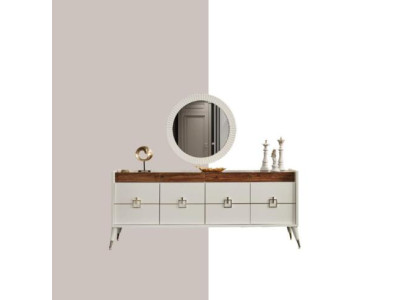 Sideboard Mirror Living room Designer Luxury Chests of drawers Modern White