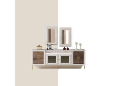 Sideboard with Mirror Wood Solid Drawers Living room Sideboards