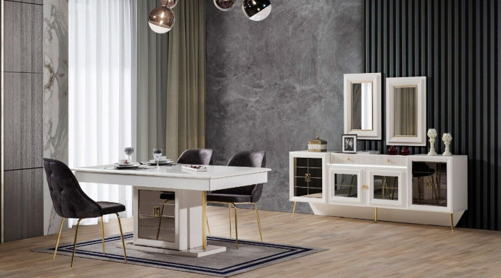 Sideboard with Mirror Wood Solid Drawers Living room Sideboards