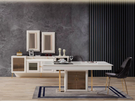 Sideboard with Mirror Wood Solid Drawers Living room Sideboards
