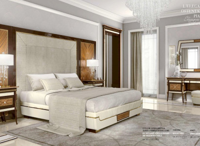 Suite Bedroom Double bed Bed Luxury Brown Group Set 8pcs