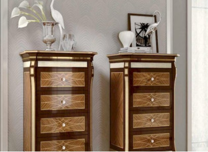 Chest of drawers Luxury Cabinets Chests of drawers Wood Furniture Brown Bedroom Set 2pcs